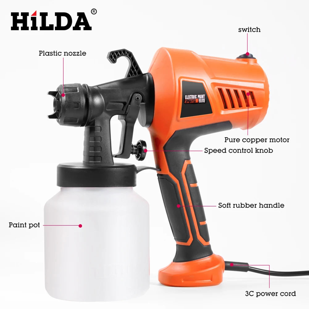 Electric Spray Gun 500W 110/220V High Power Paint Sprayer Home.