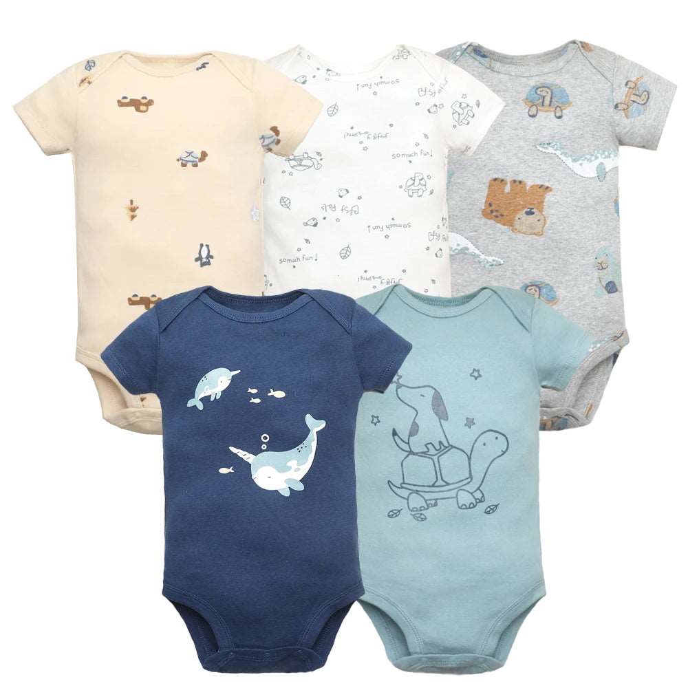 5pcs/lot Baby Bodysuit Fashion Girl Clothes Cotton Newborn Baby Boy. - Gym&Gadgets