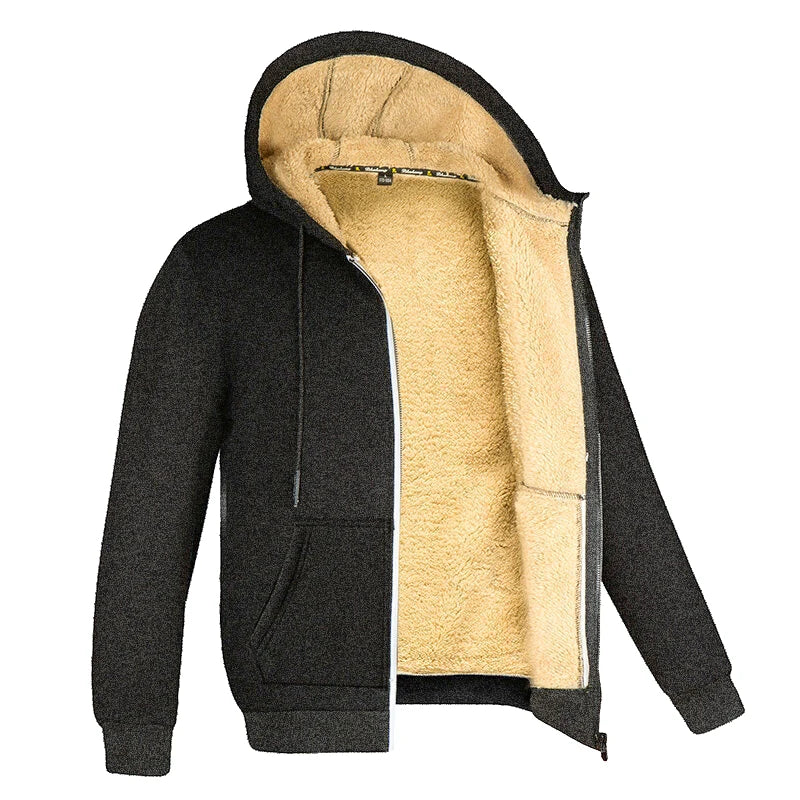 Winter Lambswool Coats Thicken Warm Jackets Long Sleeve Zipper Hoodies.