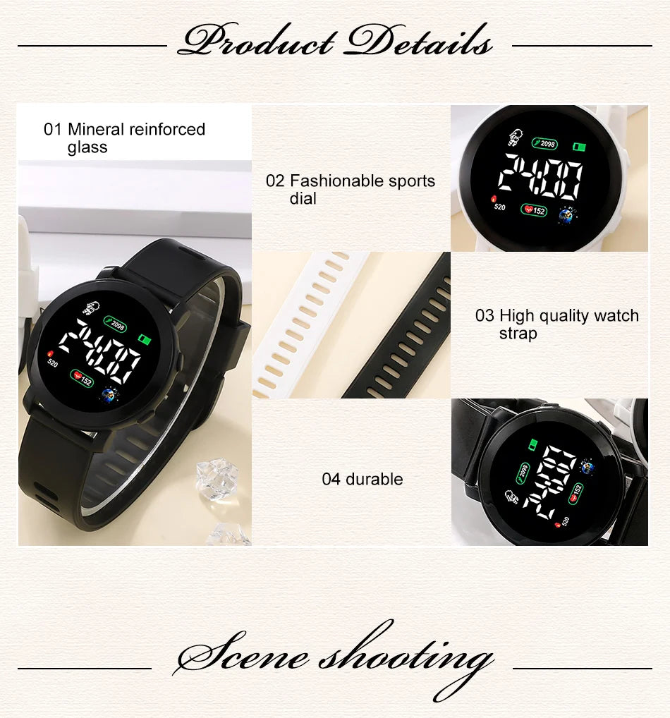 Couple Watches LED Digital Watch for Men Women Sports Army Military Silicone Watch Electronic Clock Hodinky Reloj Hombre - Gym&Gadgets