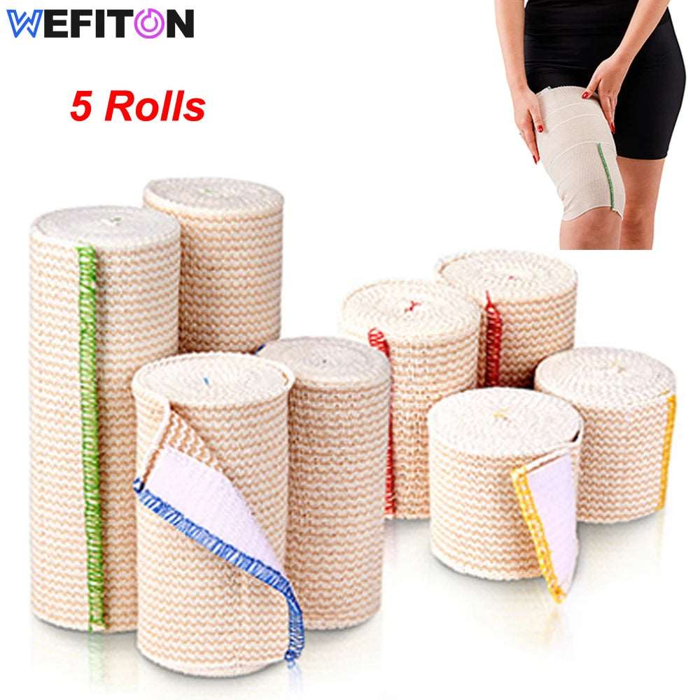 5 Rolls Premium Elastic Bandage Wrap - Gym&Gadgets