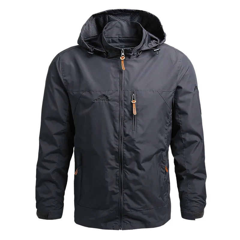 Windbreaker Men Tactical Jacket Waterproof Outdoor Hooded Coat Sport.