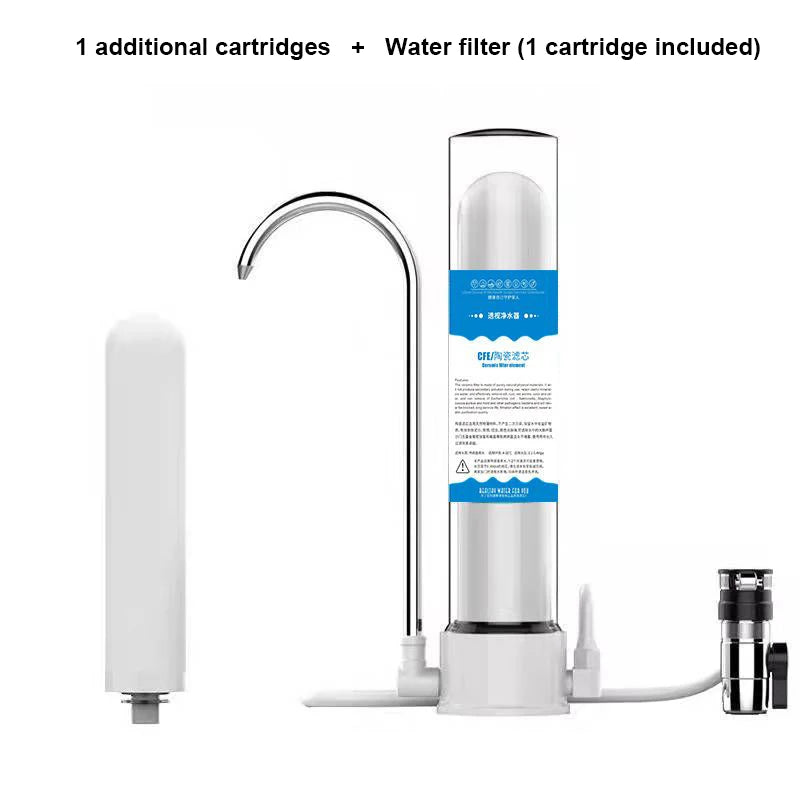 Water purifier household direct drinking tap filter tap water transparent.