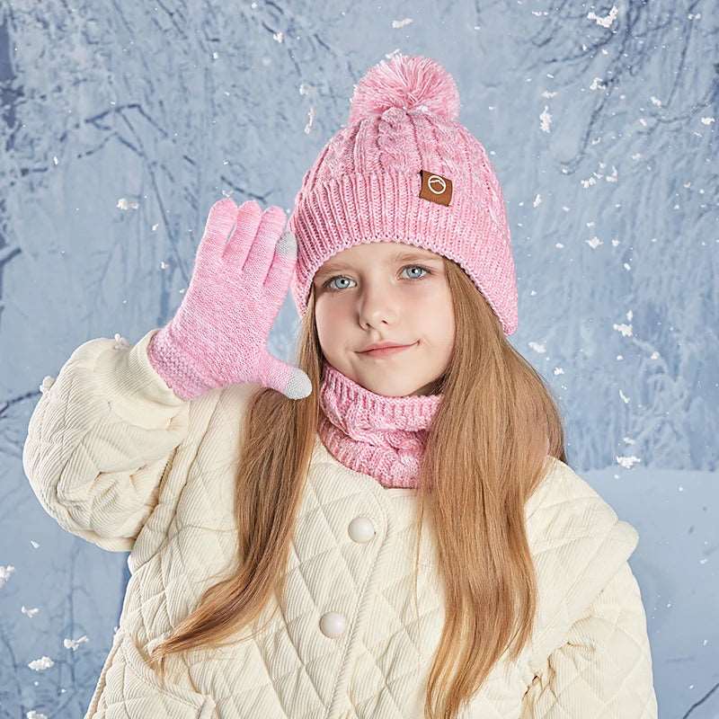 3pc Kids Winter Hat Scarf Gloves Set Unisex Children Beanie. - Gym&Gadgets