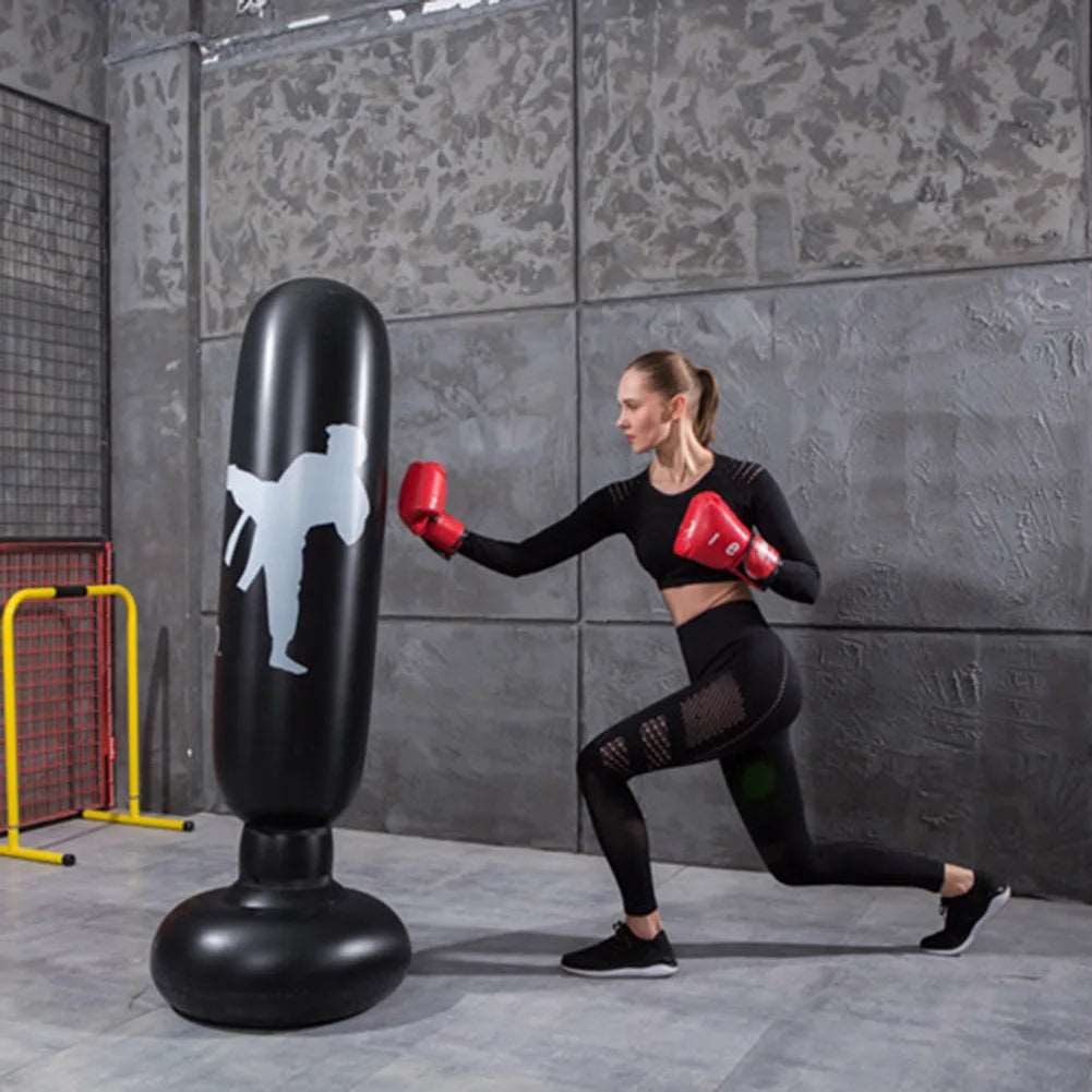 Boxing Punching Bag Boxing Muay Thai Inflatable Boxing Bag Training Pressure Relief Exercise Punching Stand Fitness Equipment - Gym&Gadgets