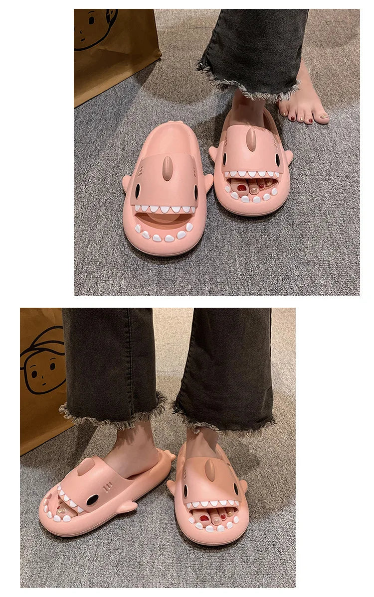 New Shark Slippers for Female Men Shoes Shark Flip Flops.