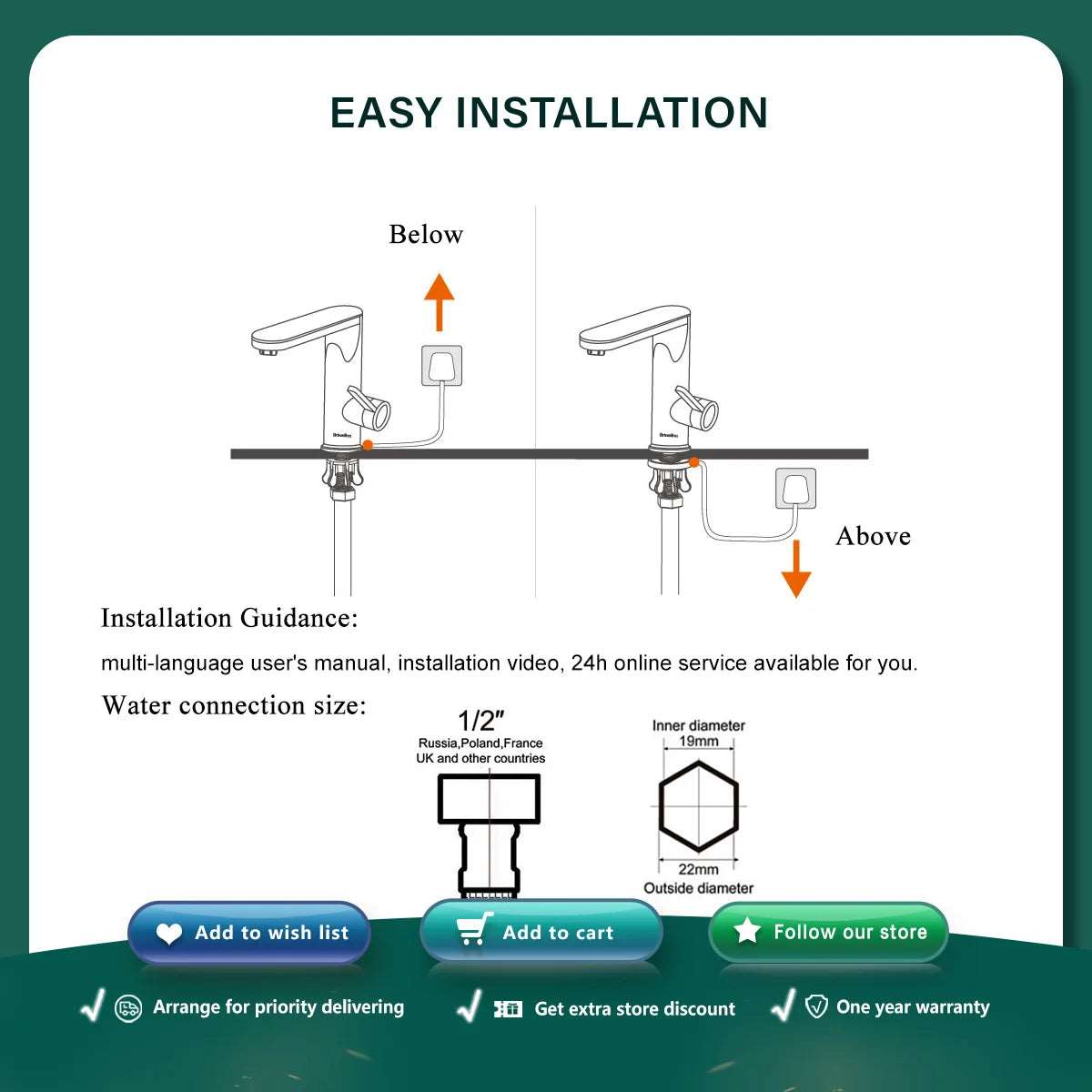 Briwellna Electric Water Heater Hot Water Faucet 2 in 1 Basin . - Gym&Gadgets