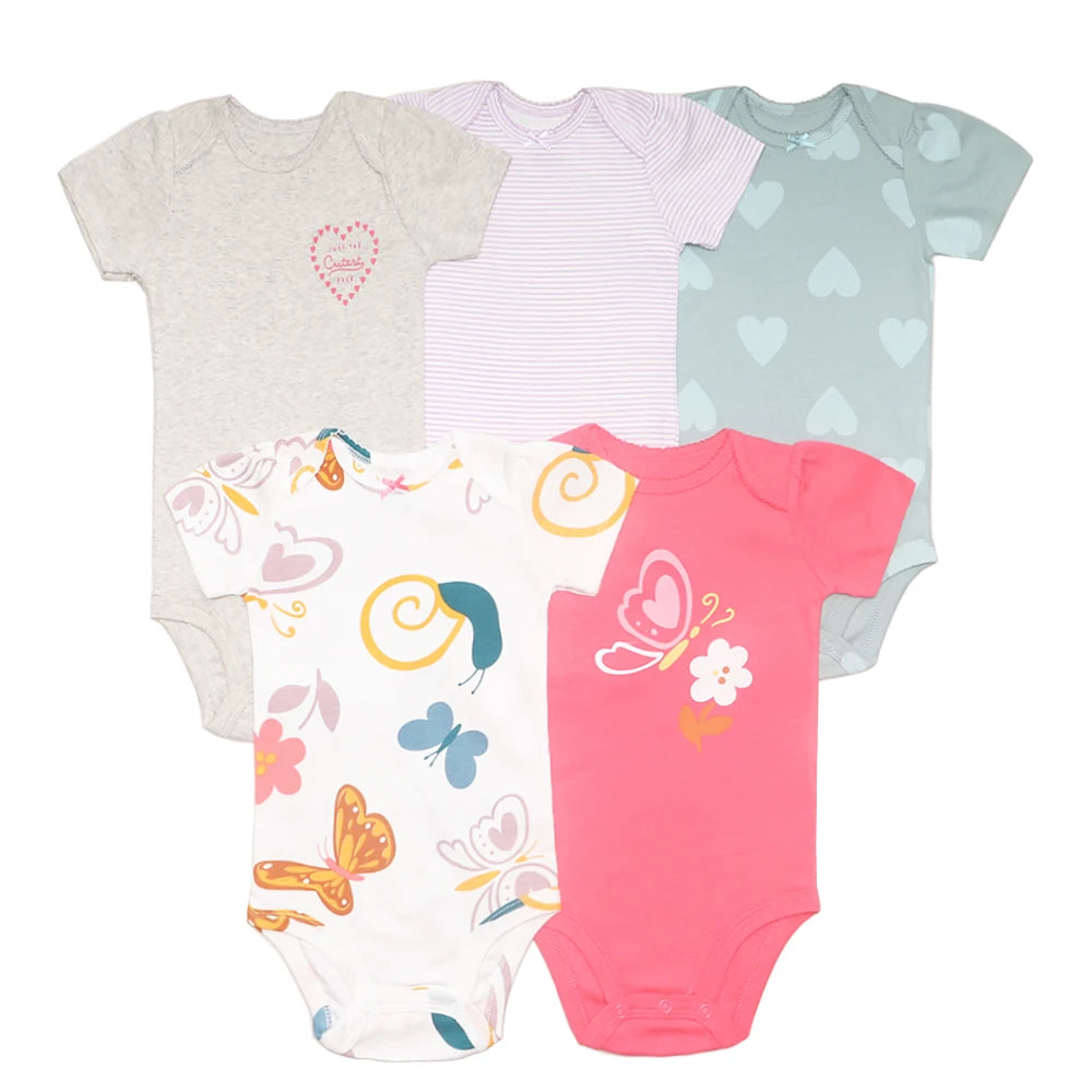 5pcs/lot Baby Bodysuit Fashion Girl Clothes Cotton Newborn Baby Boy. - Gym&Gadgets