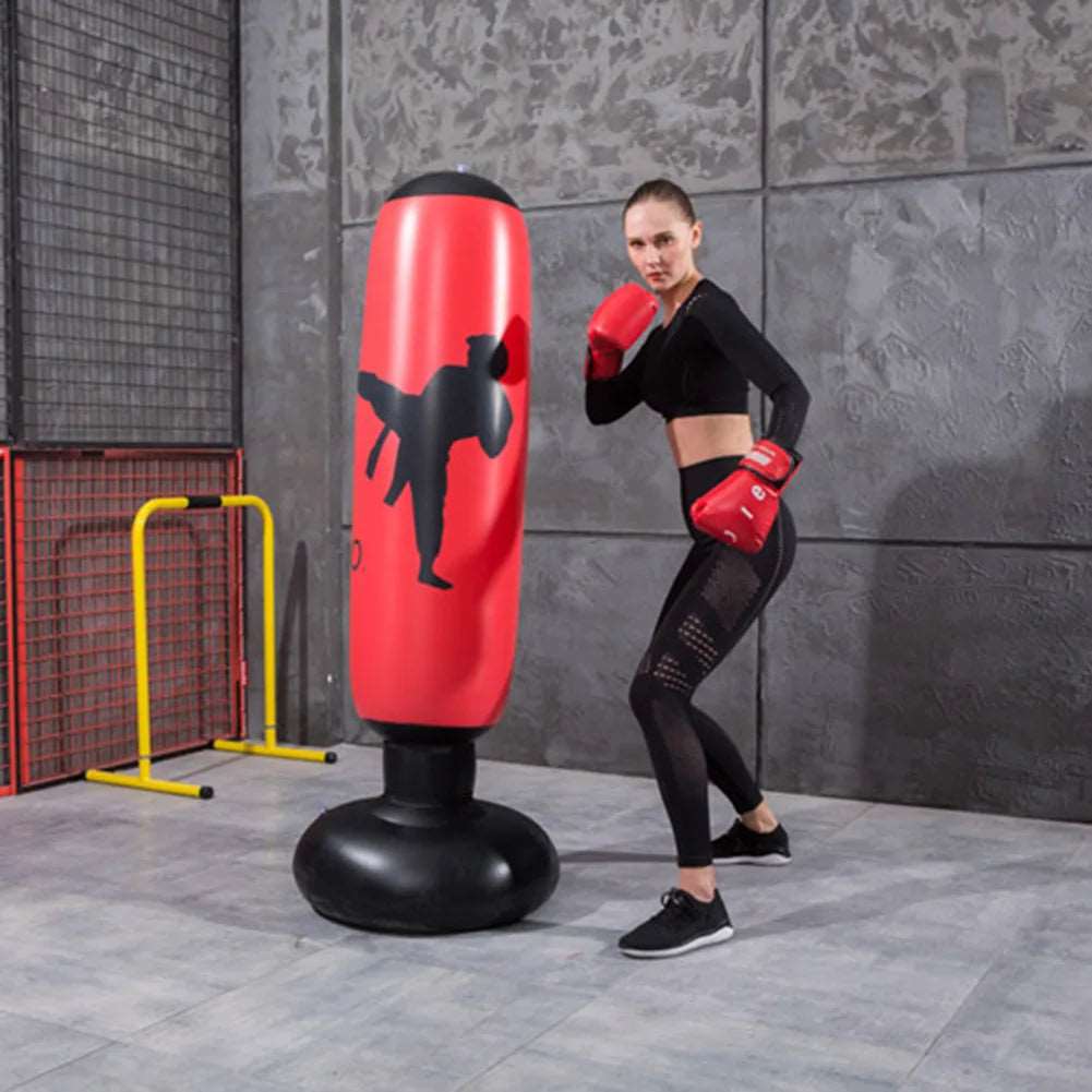 Boxing Punching Bag Boxing Muay Thai Inflatable Boxing Bag Training Pressure Relief Exercise Punching Stand Fitness Equipment - Gym&Gadgets