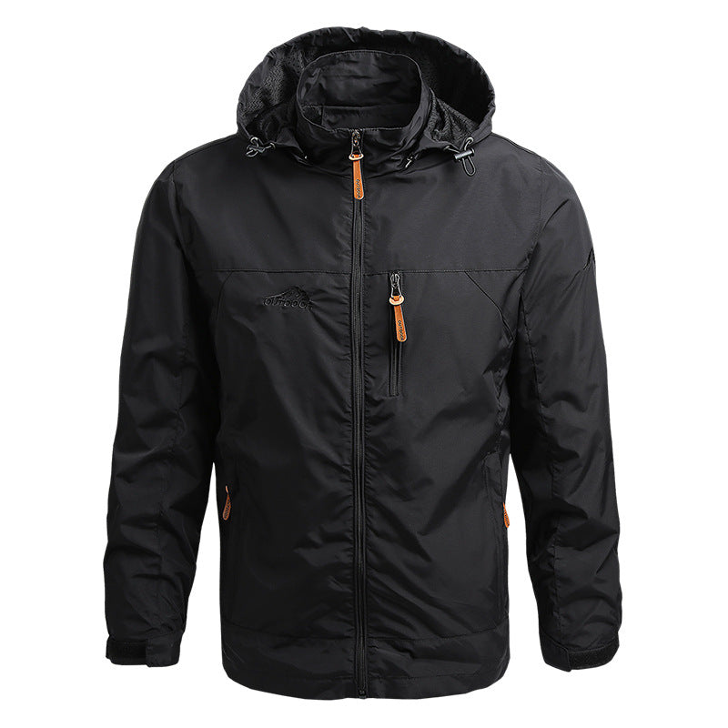 Windbreaker Men Tactical Jacket Waterproof Outdoor Hooded Coat Sport.