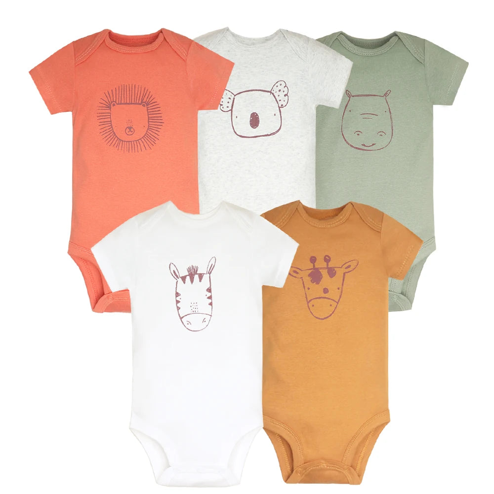 5pcs/lot Baby Bodysuit Fashion Girl Clothes Cotton Newborn Baby Boy. - Gym&Gadgets