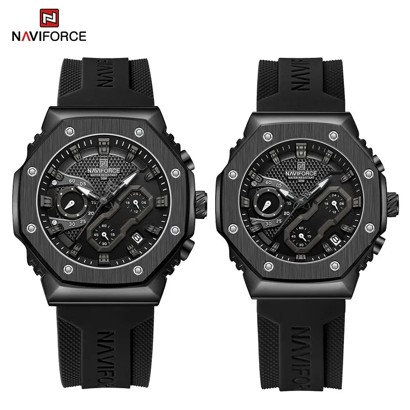 NAVIFORCE Fashion Sport Lover's Watches for Men and Women Silicone Strap Military Waterproof High Quality Couple Wrist watches - Gym&Gadgets