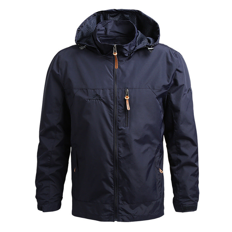 Windbreaker Men Tactical Jacket Waterproof Outdoor Hooded Coat Sport.