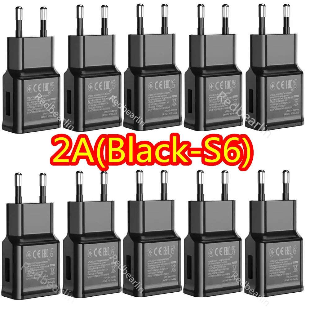 10pcs 5V 2A Eu US USB Wall Charger Phone Charger Plug For Samsung S10 S20 S23 S24 Note 10 Htc Xiaomi Huawei - Gym&Gadgets