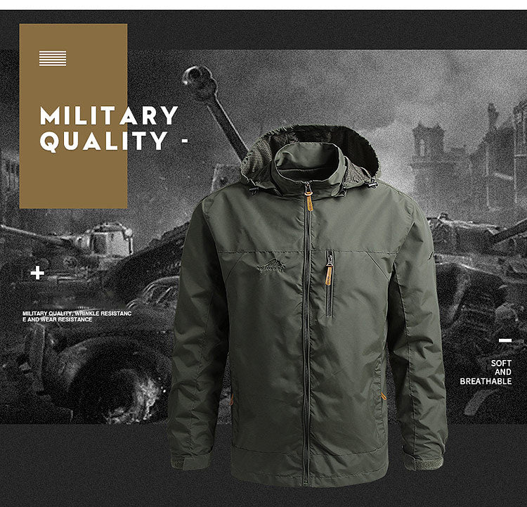 Windbreaker Men Tactical Jacket Waterproof Outdoor Hooded Coat Sport.