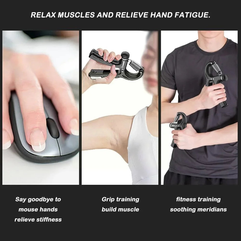 Gripper Kit,Adjustable Countable R-Type Hand Grip,Exercise Strengthening Pliers Spring,Finger Gripper,Wrist Expander - Gym&Gadgets