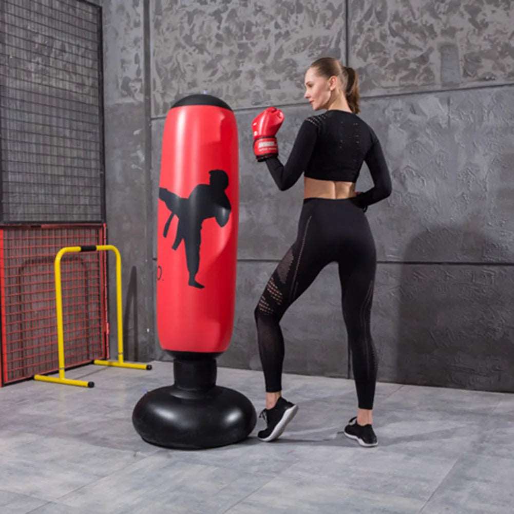 Boxing Punching Bag Boxing Muay Thai Inflatable Boxing Bag Training Pressure Relief Exercise Punching Stand Fitness Equipment - Gym&Gadgets