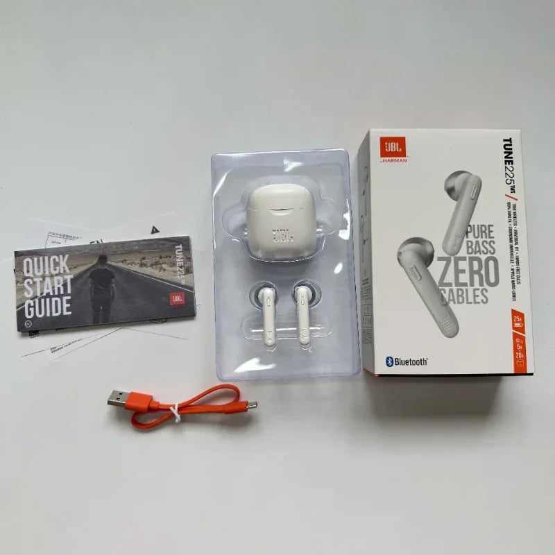 Original JBL Tune 225TWS True Wireless Bluetooth Earbud Headphones T225 TWS Stereo Earbuds Bass Sound Headset with Free cover - Gym&Gadgets