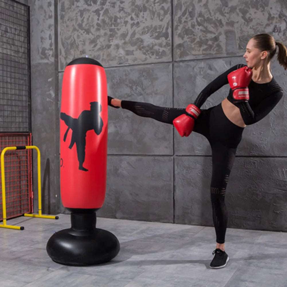 Boxing Punching Bag Boxing Muay Thai Inflatable Boxing Bag Training Pressure Relief Exercise Punching Stand Fitness Equipment - Gym&Gadgets