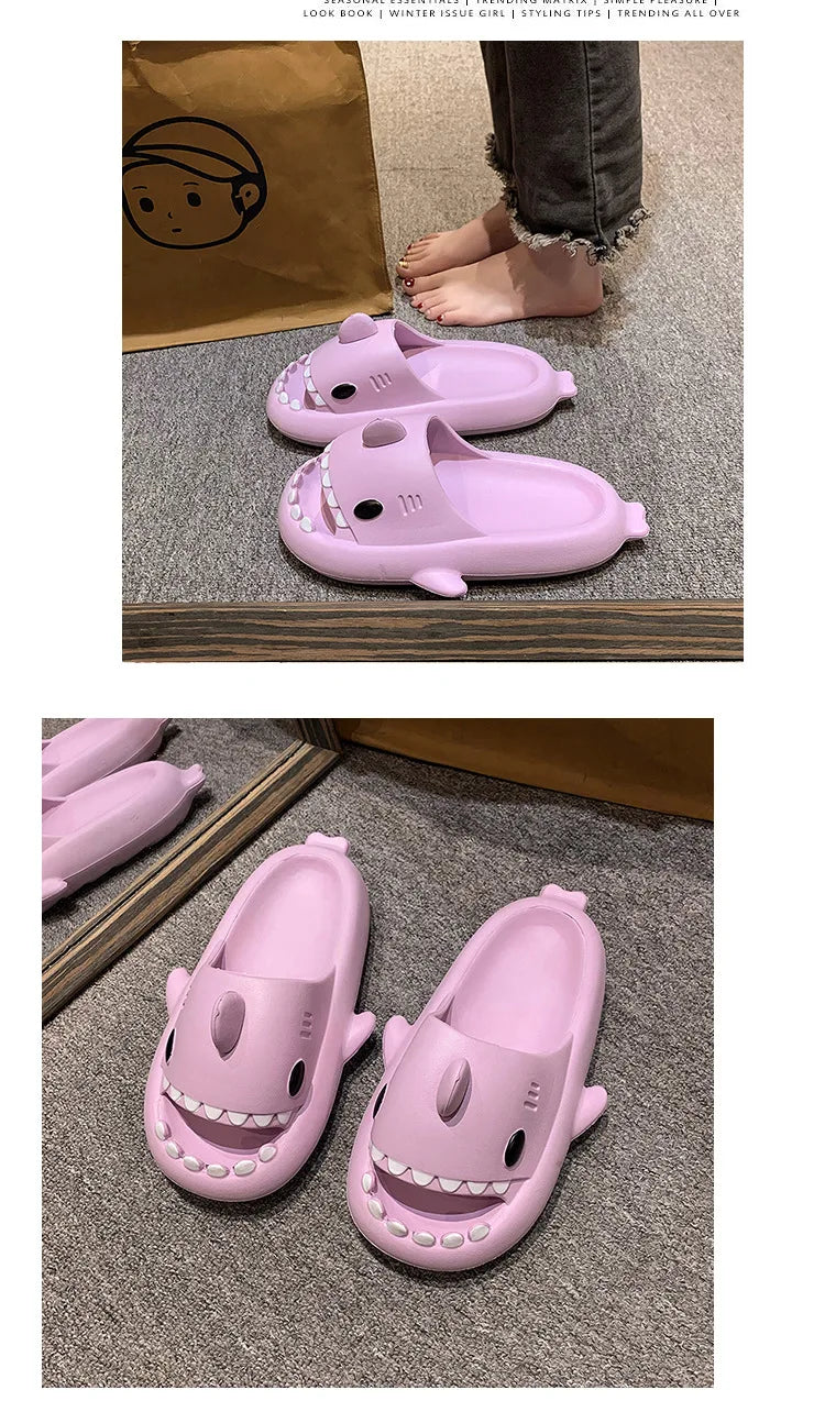 New Shark Slippers for Female Men Shoes Shark Flip Flops.