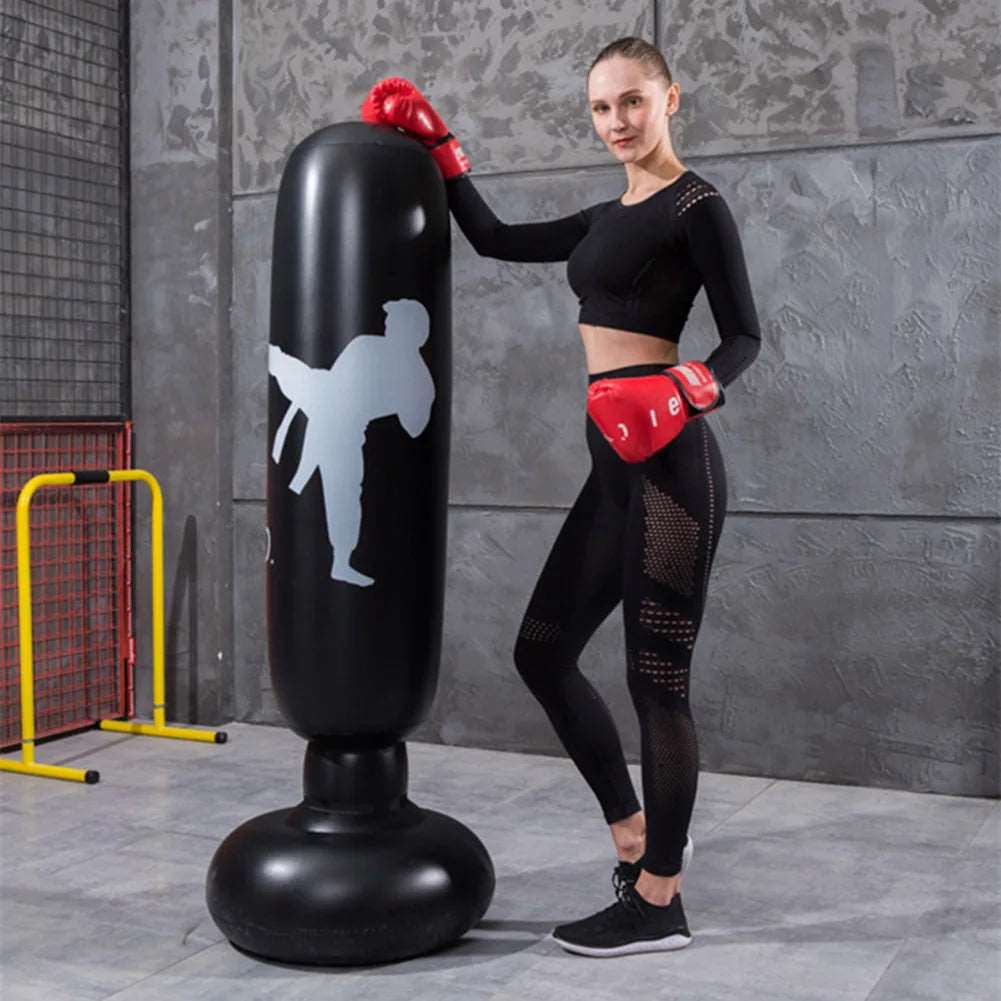 Boxing Punching Bag Boxing Muay Thai Inflatable Boxing Bag Training Pressure Relief Exercise Punching Stand Fitness Equipment - Gym&Gadgets