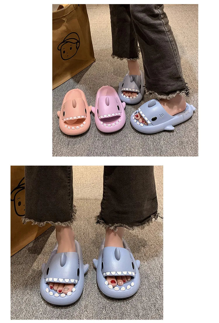 New Shark Slippers for Female Men Shoes Shark Flip Flops.