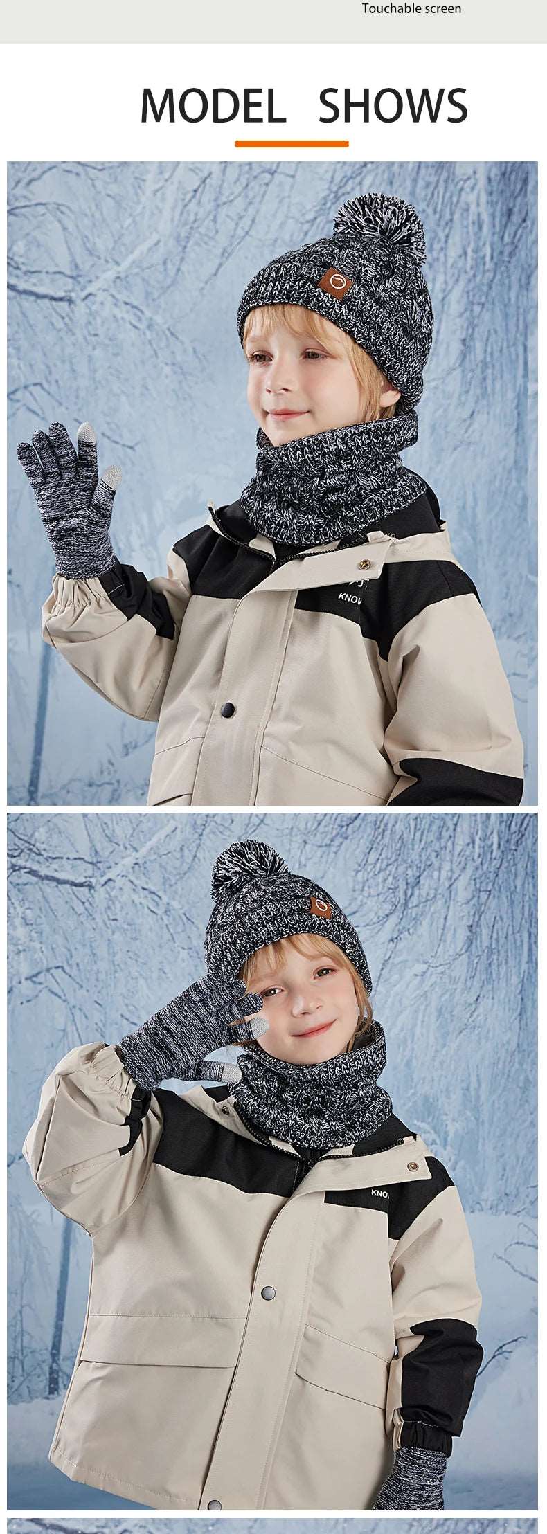 3pc Kids Winter Hat Scarf Gloves Set Unisex Children Beanie. - Gym&Gadgets