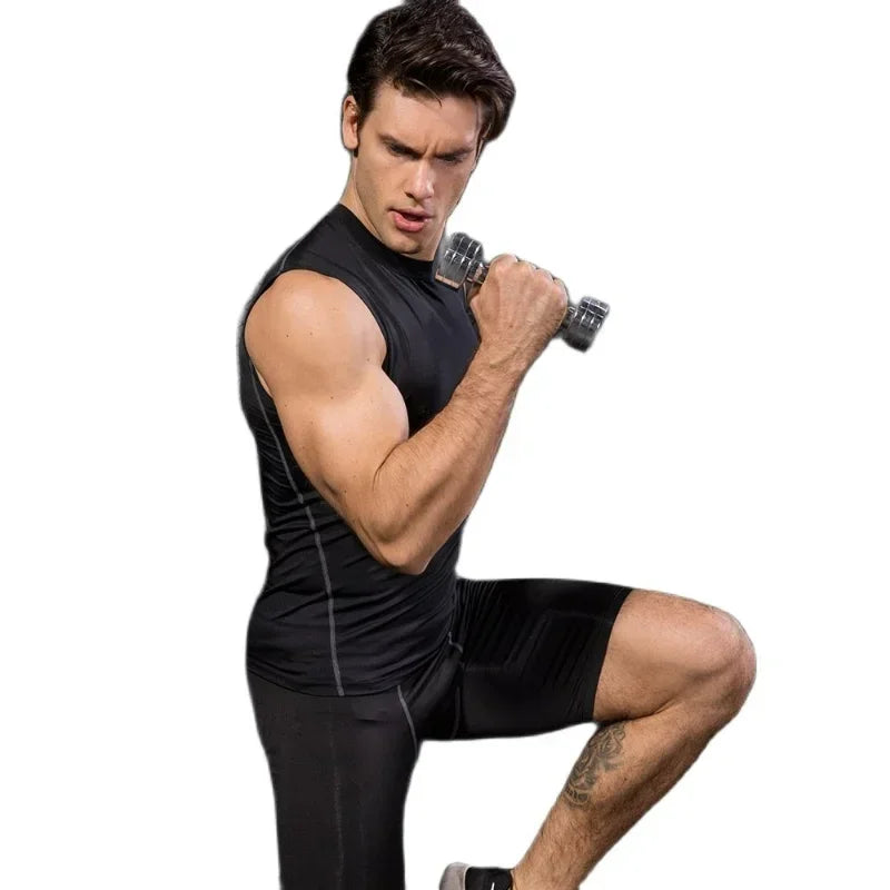 Men Compression Sport Skinny Vest Tight Tank Base Layer Sleeveless.