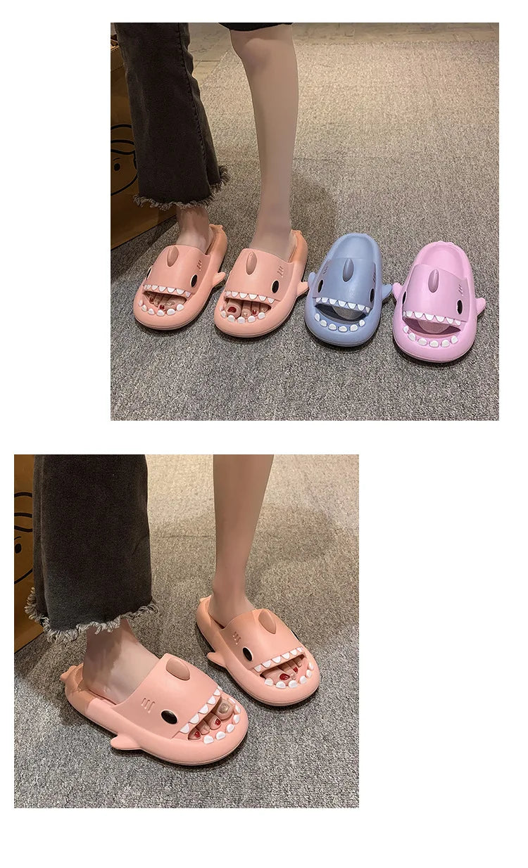 New Shark Slippers for Female Men Shoes Shark Flip Flops.