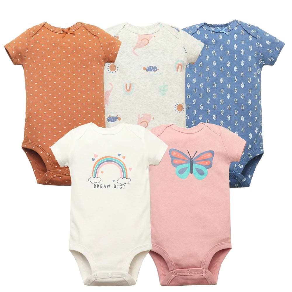 5pcs/lot Baby Bodysuit Fashion Girl Clothes Cotton Newborn Baby Boy. - Gym&Gadgets