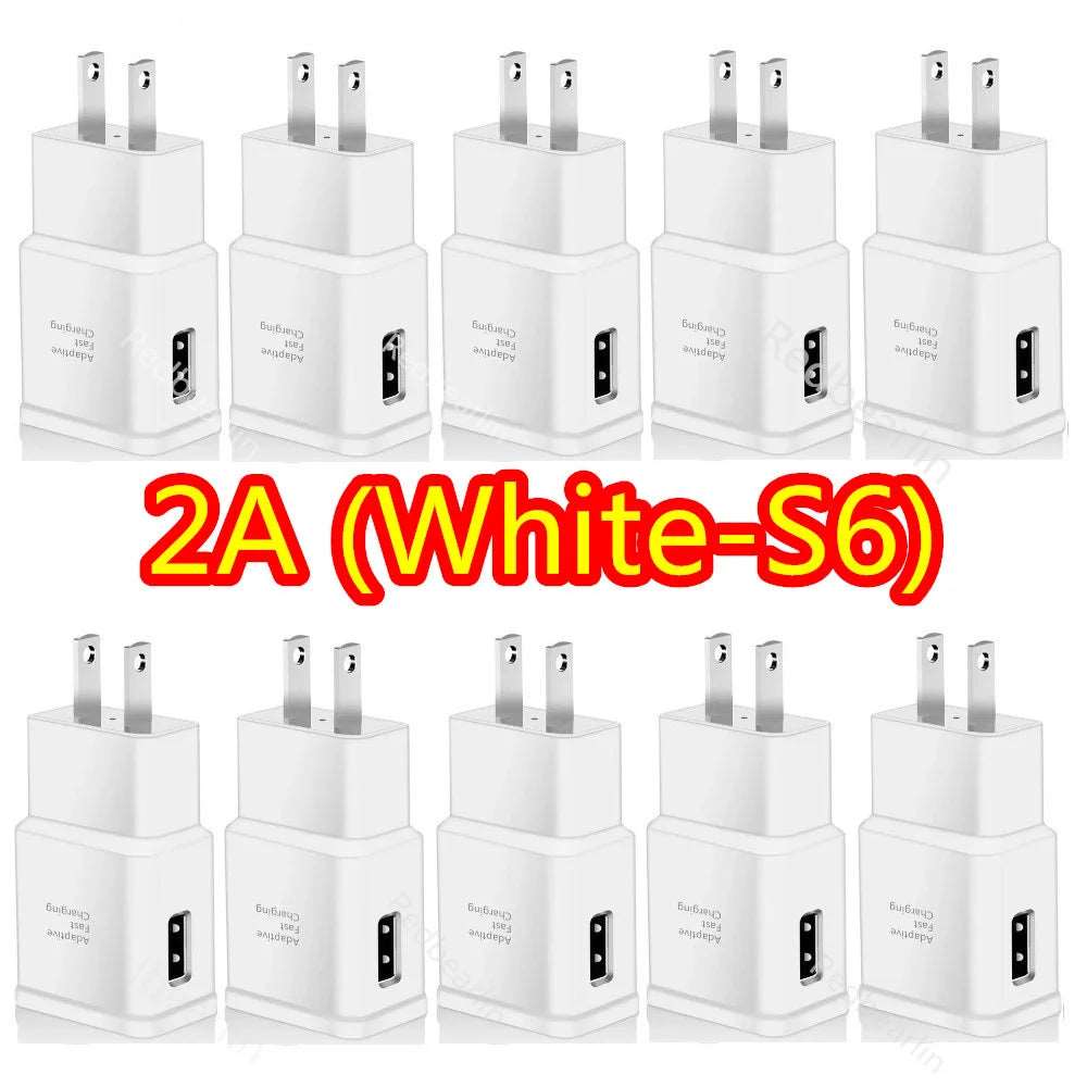 10pcs 5V 2A Eu US USB Wall Charger Phone Charger Plug For Samsung S10 S20 S23 S24 Note 10 Htc Xiaomi Huawei - Gym&Gadgets