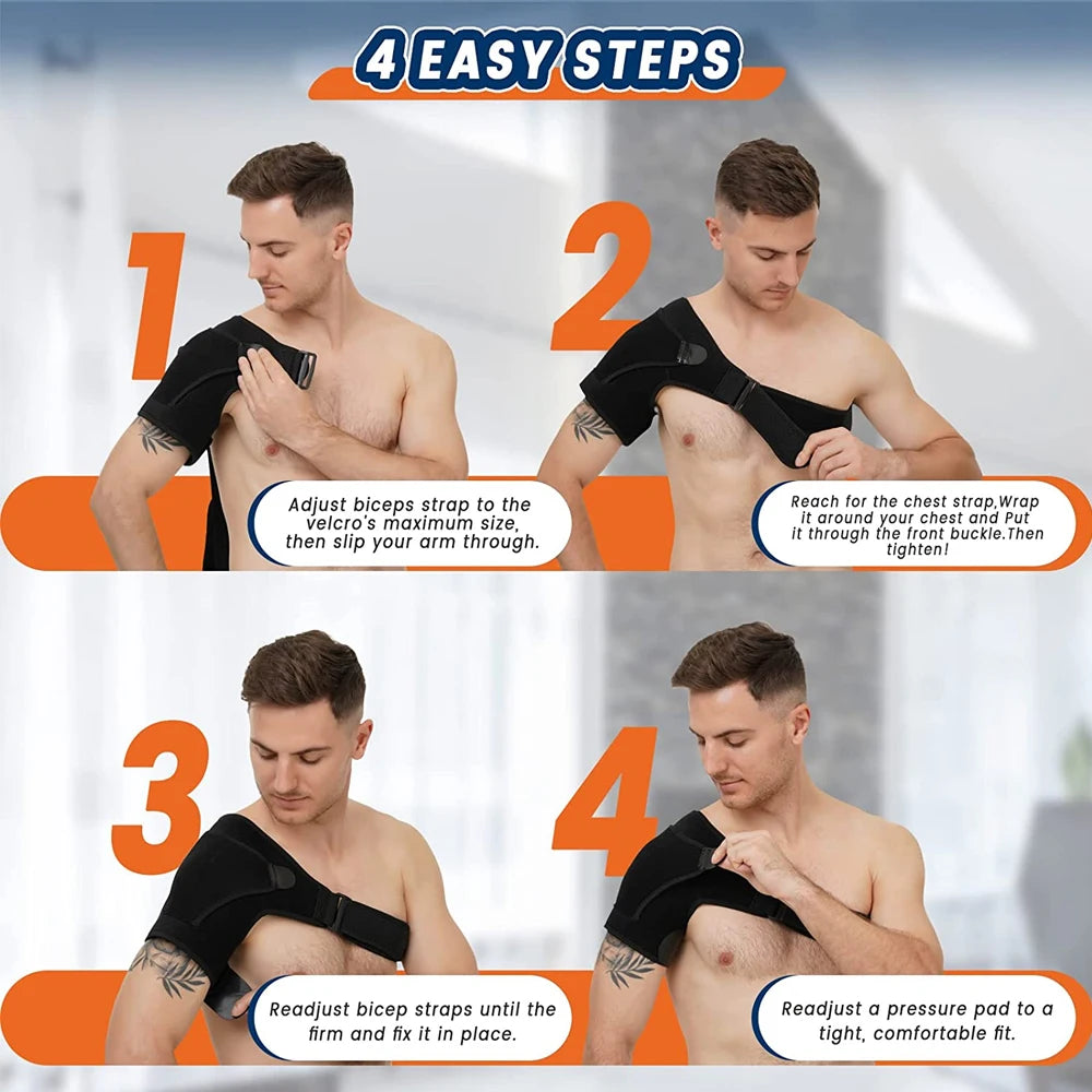 Shoulder Brace for Torn Rotator Cuff, Shoulder Pain Relief, Support & Compression.