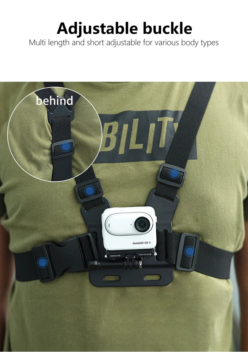 Chest Strap Mount Belt for Gopro Hero Camera Phone Holder for Smartphone Xiaomi iPhone 13 14 Pro Max insta360 x3 Accessories - Gym&Gadgets