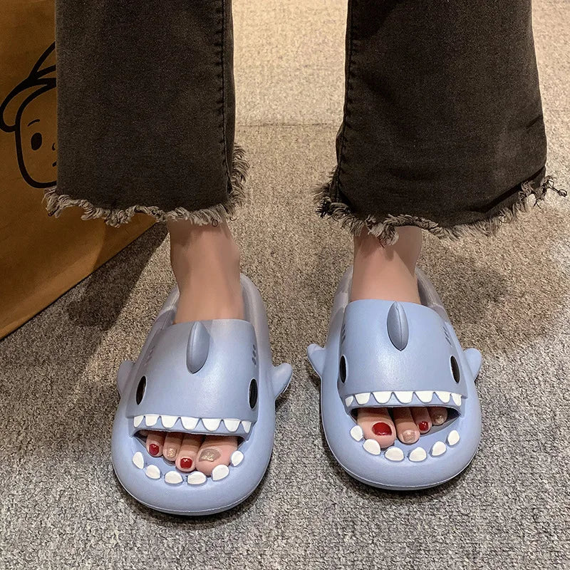 New Shark Slippers for Female Men Shoes Shark Flip Flops.