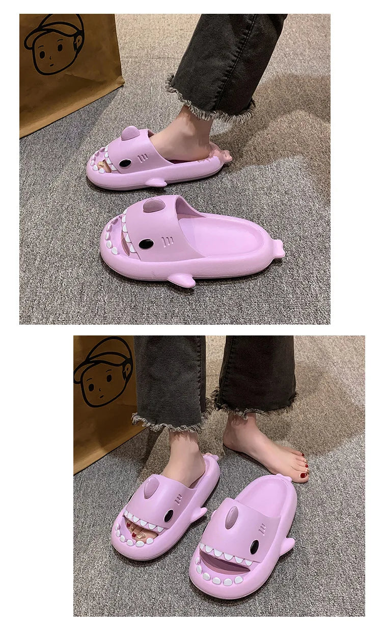 New Shark Slippers for Female Men Shoes Shark Flip Flops.