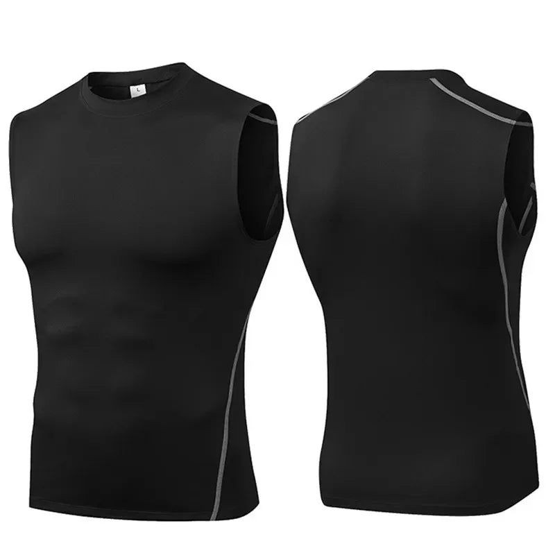 Men Compression Sport Skinny Vest Tight Tank Base Layer Sleeveless.