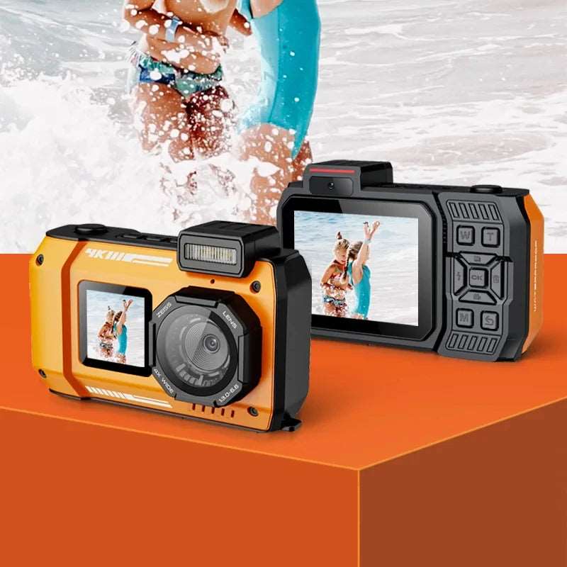 6500W high-definition pixels waterproof camera D50 Dual screen selfie Outdoor sports HD diving underwater 10 meters swimming - Gym&Gadgets