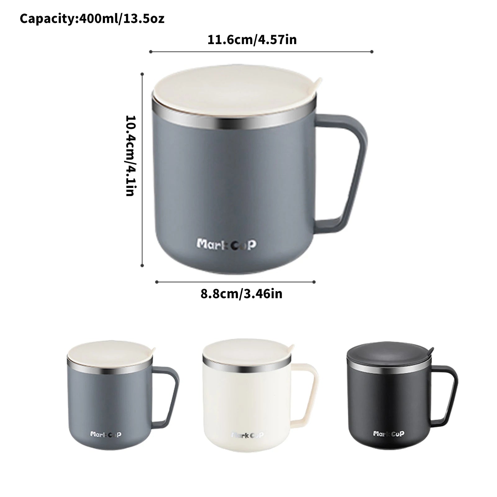 400ml 304 Stainless Steel Coffee Mugs Portable Cups. - Gym&Gadgets