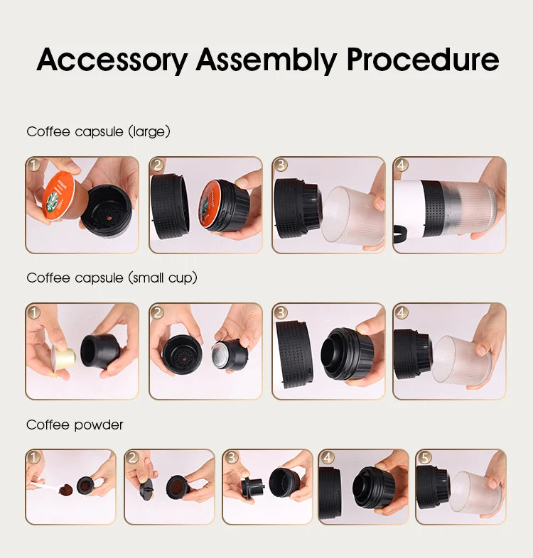 Portable Coffee Espresso Maker Machine Cafe Portable Capsule Coffee.