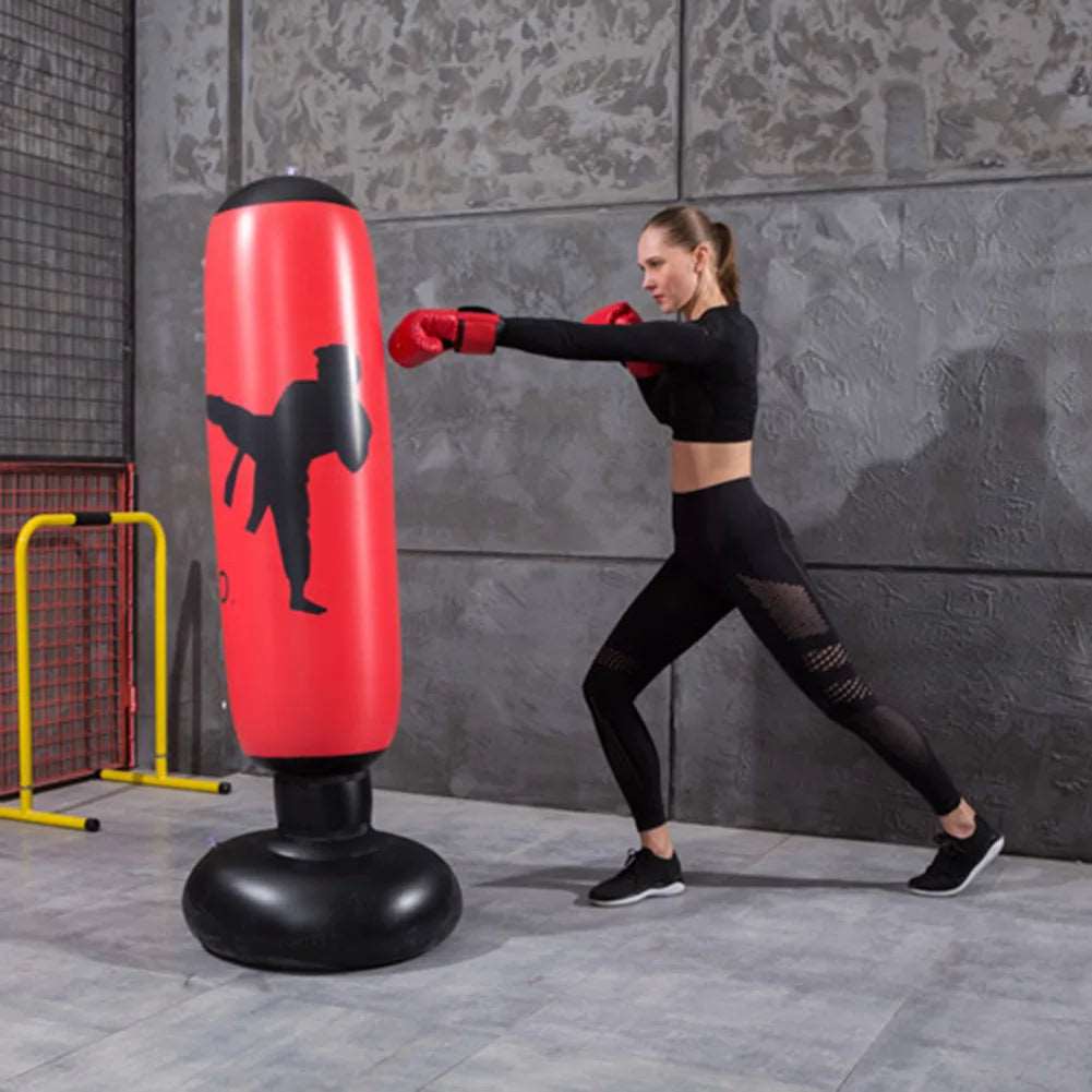 Boxing Punching Bag Boxing Muay Thai Inflatable Boxing Bag Training Pressure Relief Exercise Punching Stand Fitness Equipment - Gym&Gadgets