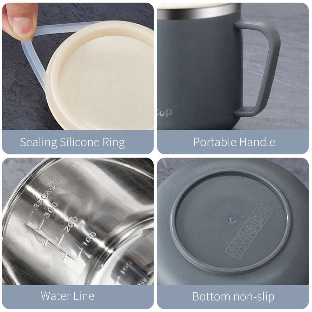 400ml 304 Stainless Steel Coffee Mugs Portable Cups. - Gym&Gadgets