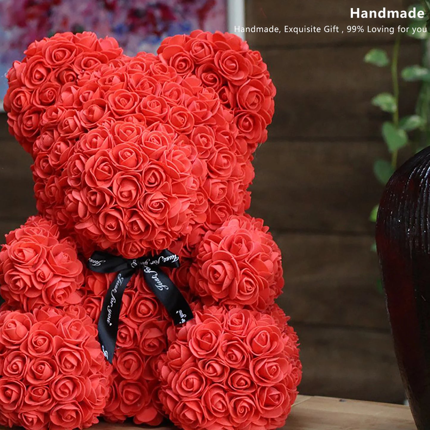 Valentines Day Gift Forever Teddy Bear Rose Artificial Flowers .