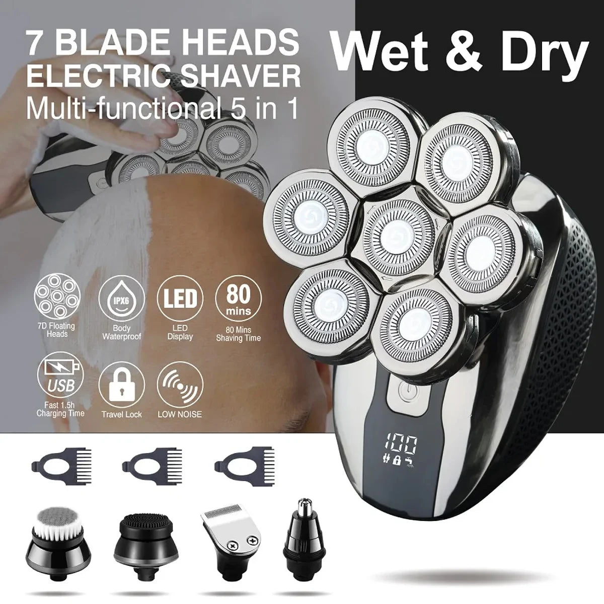 GENKO New Electric Shaver For Men High Quality 7D Independently .