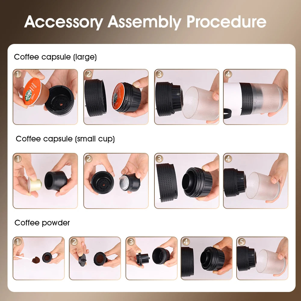 Portable Coffee Espresso Maker Machine Cafe Portable Capsule Coffee.