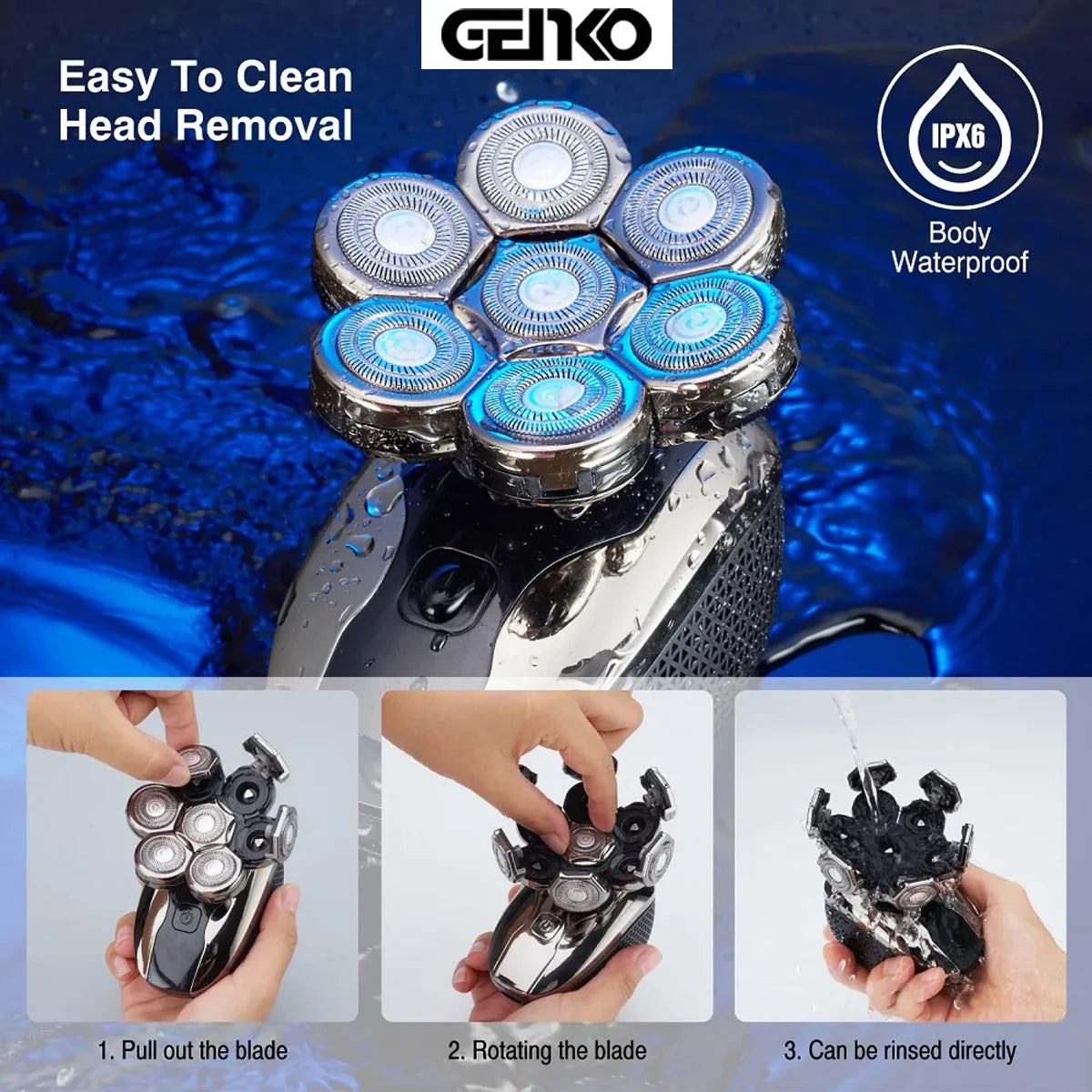 GENKO New Electric Shaver For Men High Quality 7D Independently .