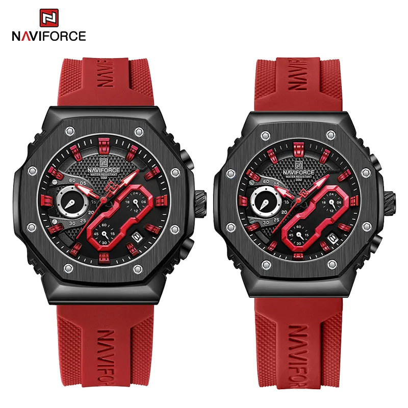 NAVIFORCE Fashion Sport Lover's Watches for Men and Women Silicone Strap Military Waterproof High Quality Couple Wrist watches - Gym&Gadgets