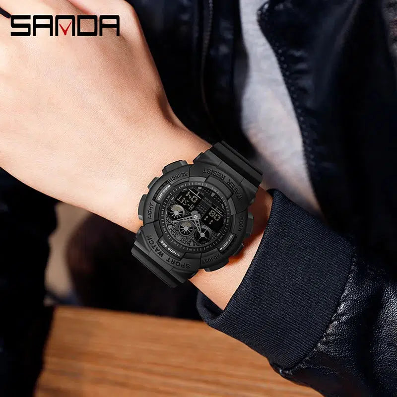 SANDA Multifunctional Sports Watch Waterproof Luminous Dual Movement Quartz Electronic Watch Fashion Couple Watch for Men Women - Gym&Gadgets