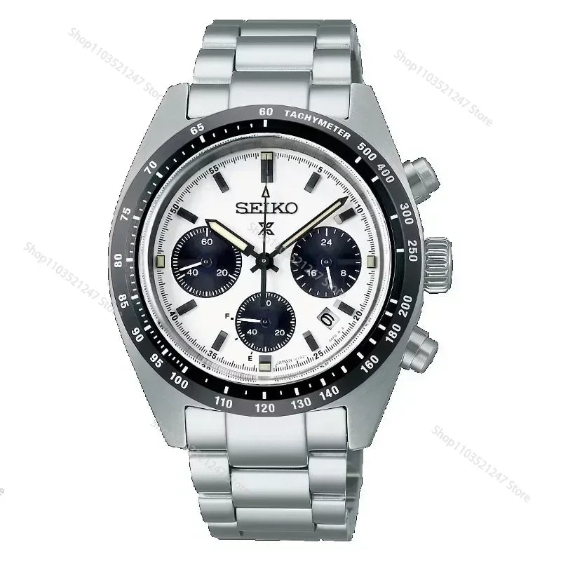 Original Seiko SSC813P1 Panda Three Eyes Series  Men Watches Top Brand Needle Dial Calendar Popularity Stainless Steel Watch - Gym&Gadgets