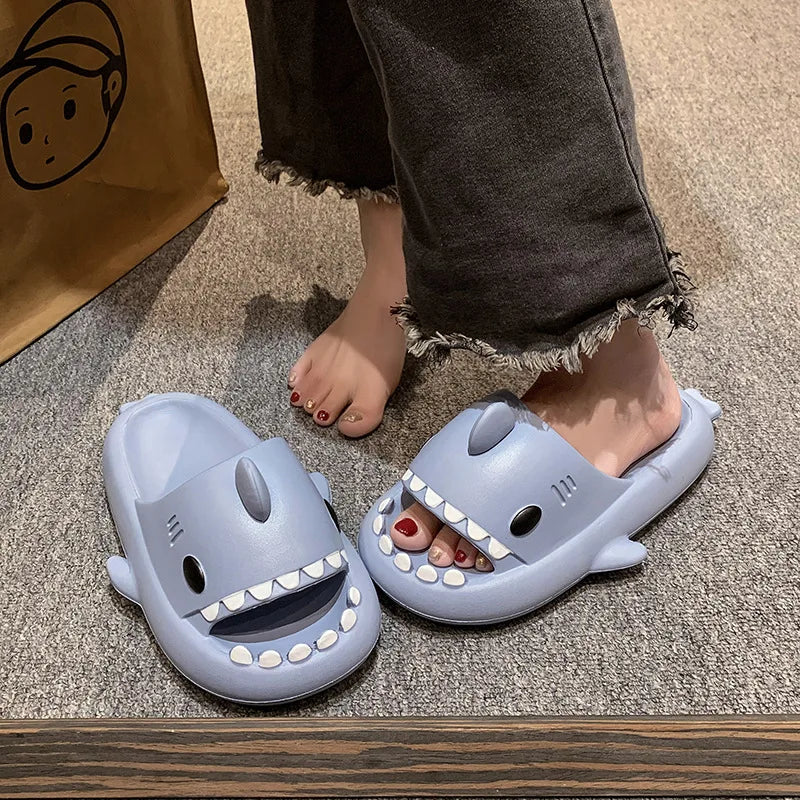 New Shark Slippers for Female Men Shoes Shark Flip Flops.