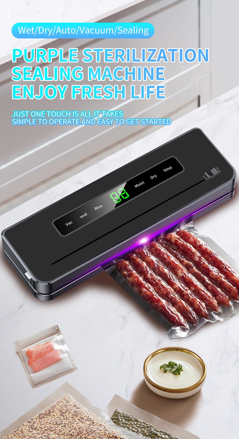 Electric Vacuum Sealer Dry/Wet Food Sealed Packaging Machine Packaging . - Gym&Gadgets